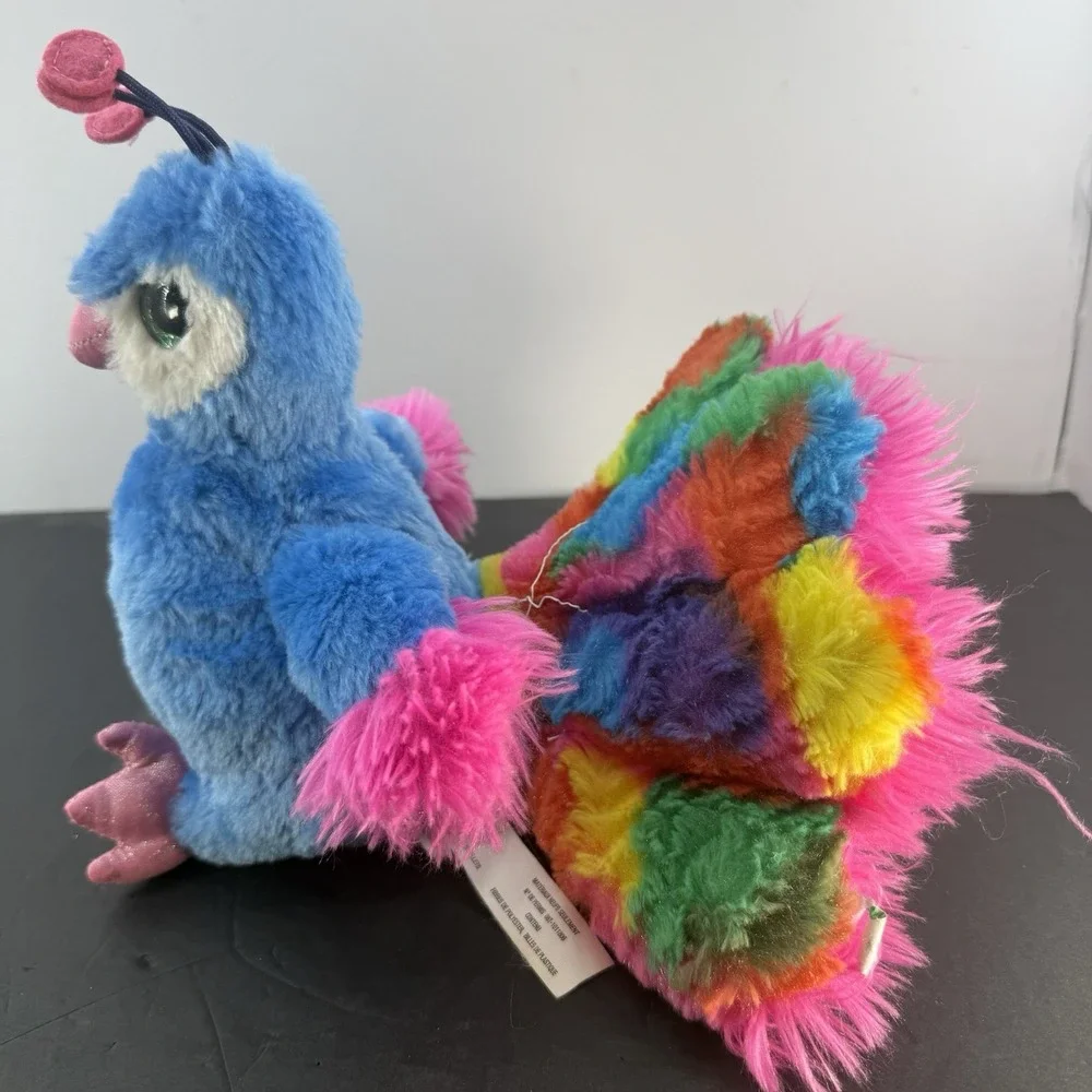 Toys R Us Blue Peacock Bird Plush Soft Stuffed Animal Toy 8.5